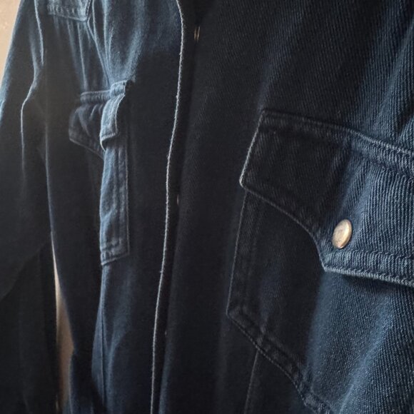 A.P.C. Denim Midi Shirtdress – Belted Long Sleeve Button Front – Size EU 36 - Picture 3 of 5